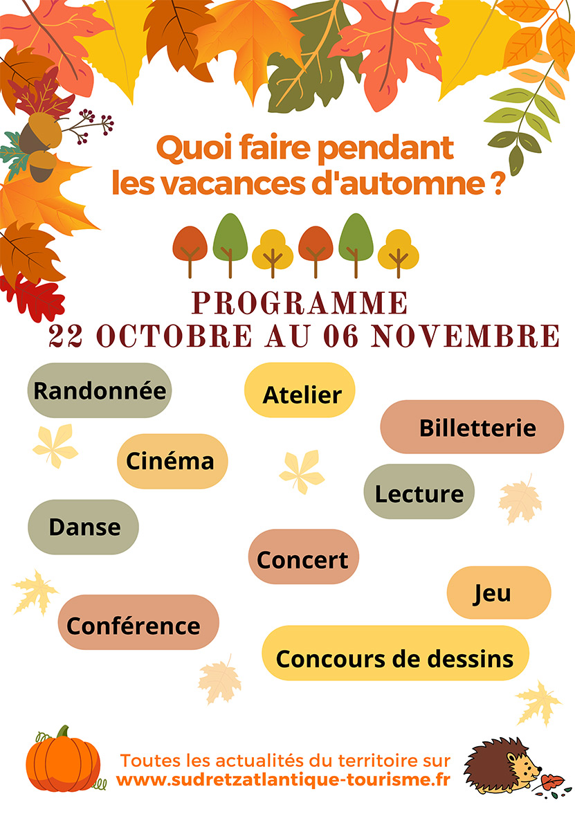 Agenda vacances automne Sud Retz Atlantique 2022