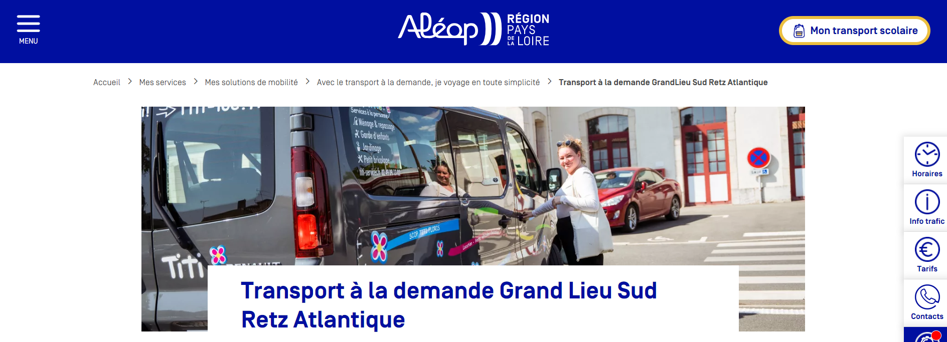 Aléop à la demande - Région Pays de la Loire